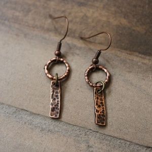 Handmade Hammered Bronze Earrings